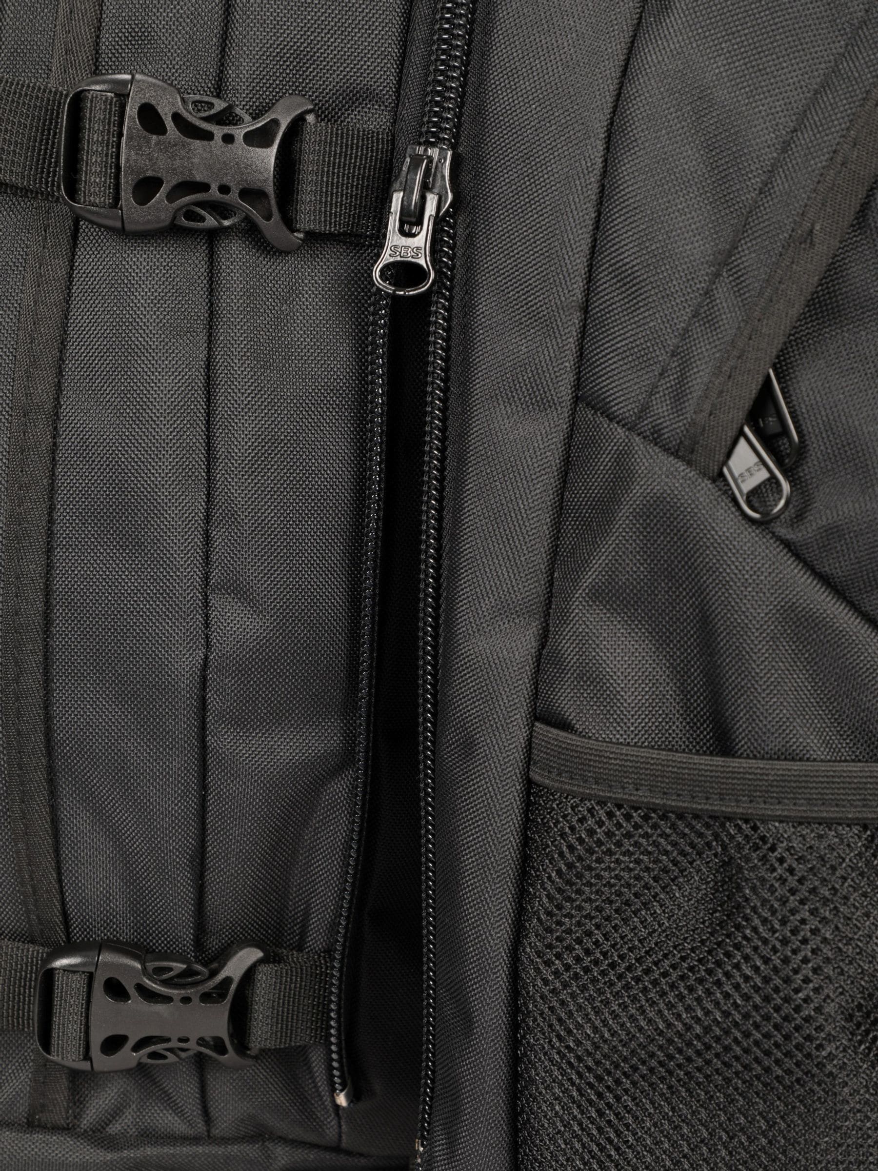 Mountain Warehouse Black Traveller 60+20L Rucksack, imported from the UK