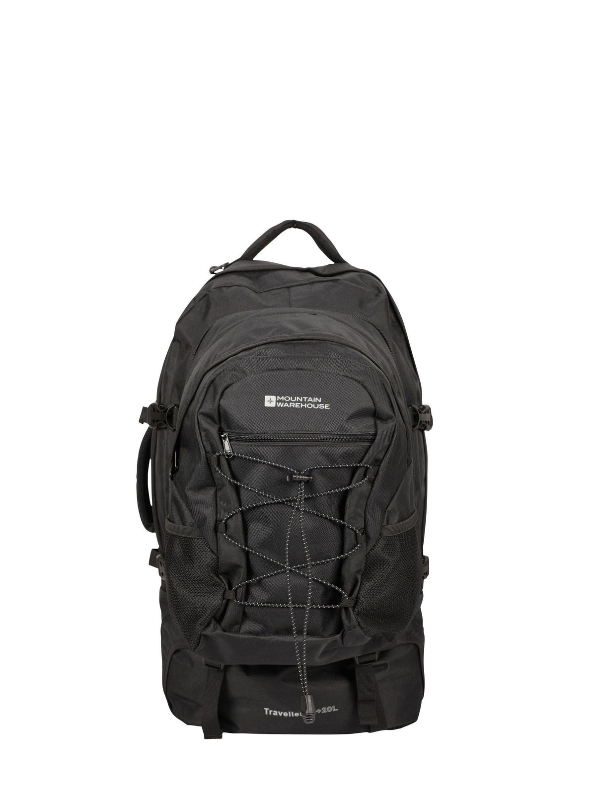 Mountain Warehouse Black Traveller 60+20L Rucksack, imported from the UK