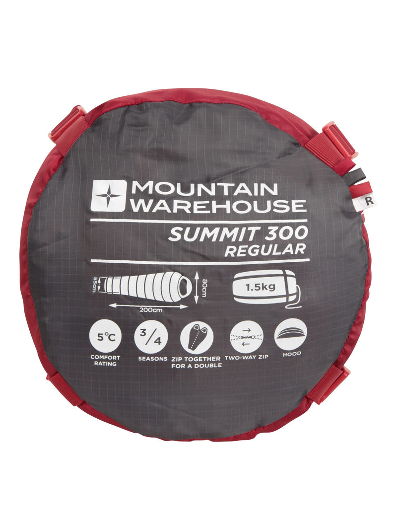 Mountain Warehouse Red Summit 300 sleeping bag, UK version