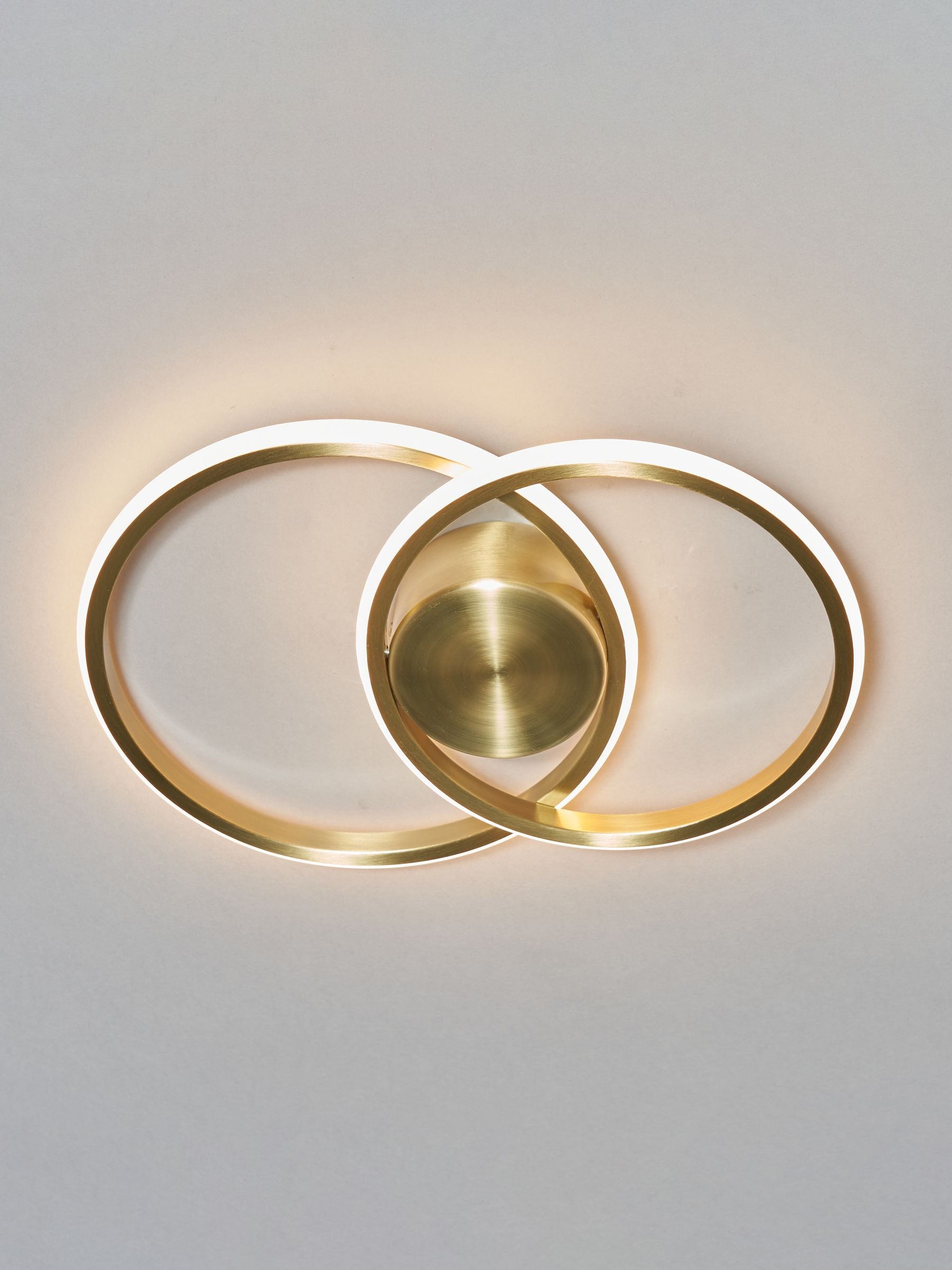 BHS Brass Pei 2 Ring Wall Light LED chrome finish, UK version