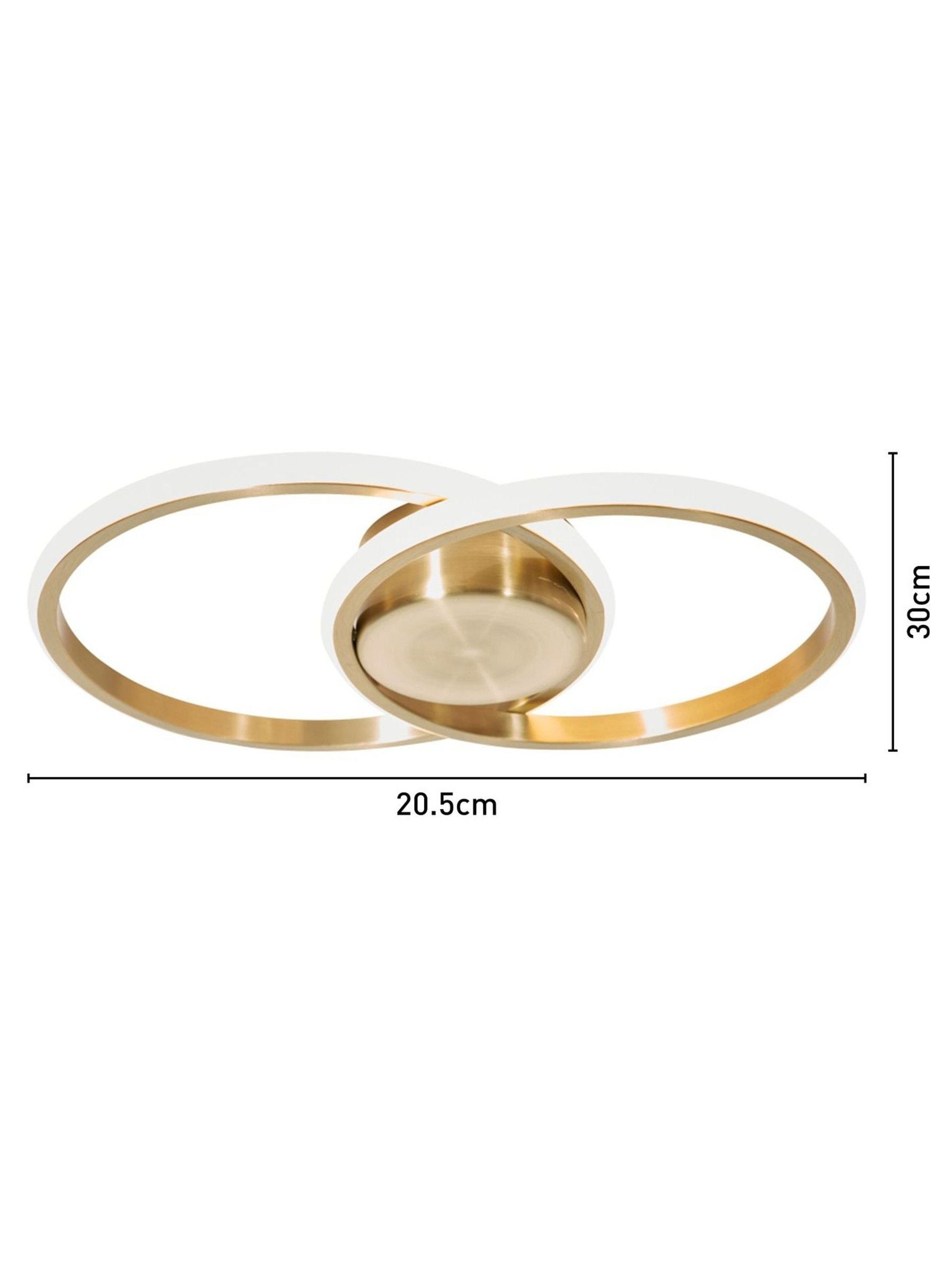 BHS Brass Pei 2 Ring Wall Light LED chrome finish, UK version