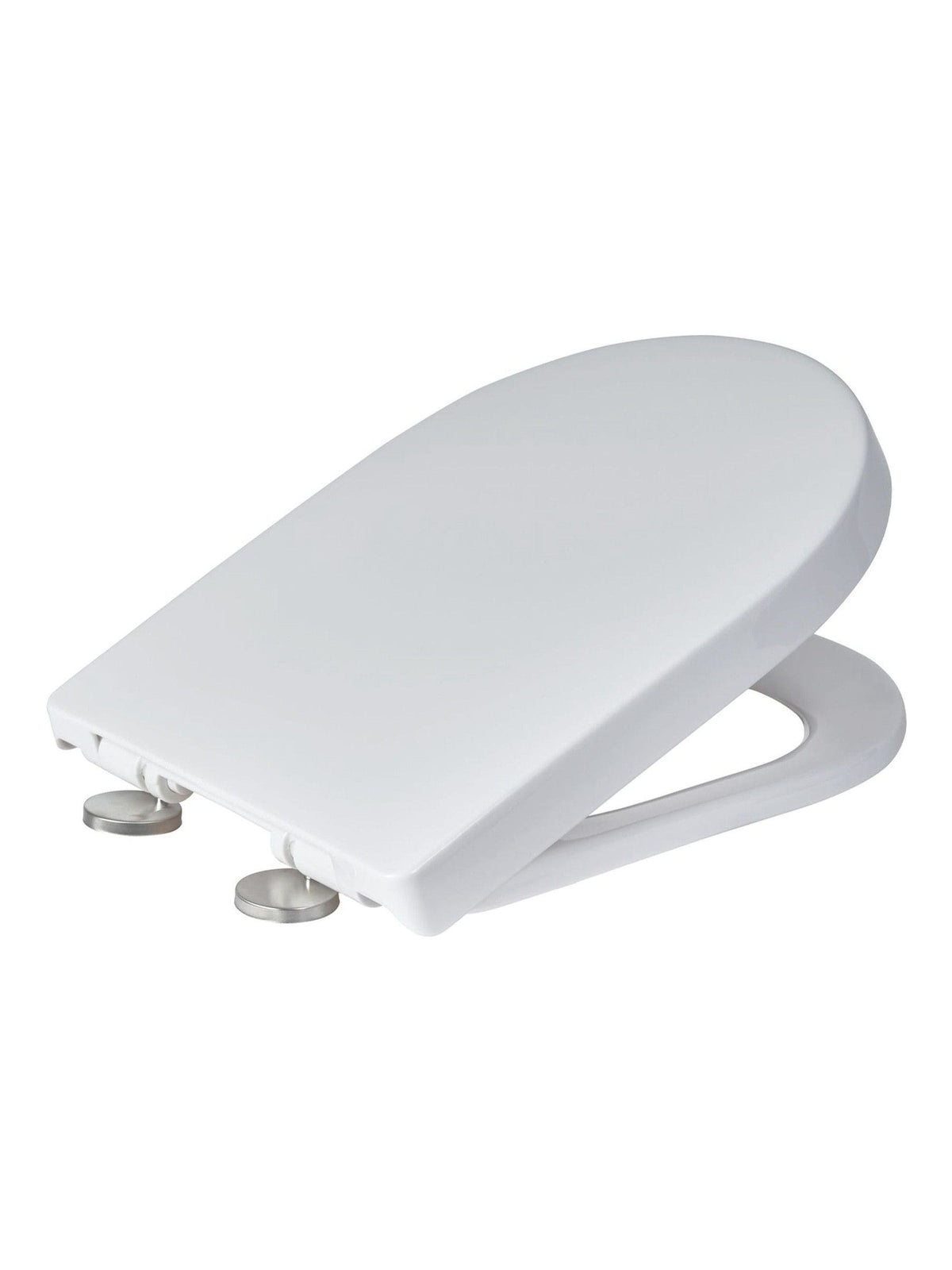 Showerdrape white D-shape soft close toilet seat with quick release (British brand)