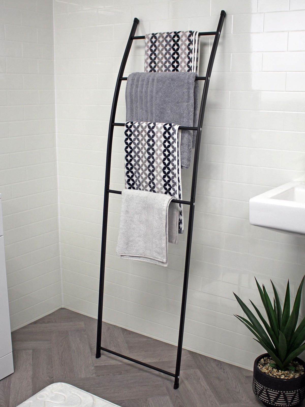 Showerdrape black apex towel ladder stand (British brand)