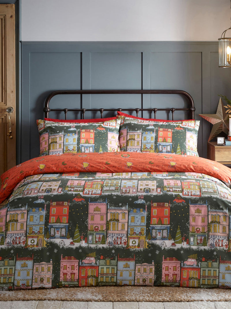 Furn Green Christmas duvet cover set - British product