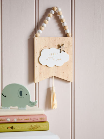 Natürliche neue Babywolke hängende Holzdekoration
