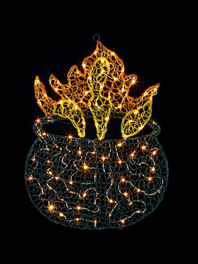Premier Decorations beleuchtete 2D weiche Acryl schwarze Kessel-Lichtskulptur 90cm