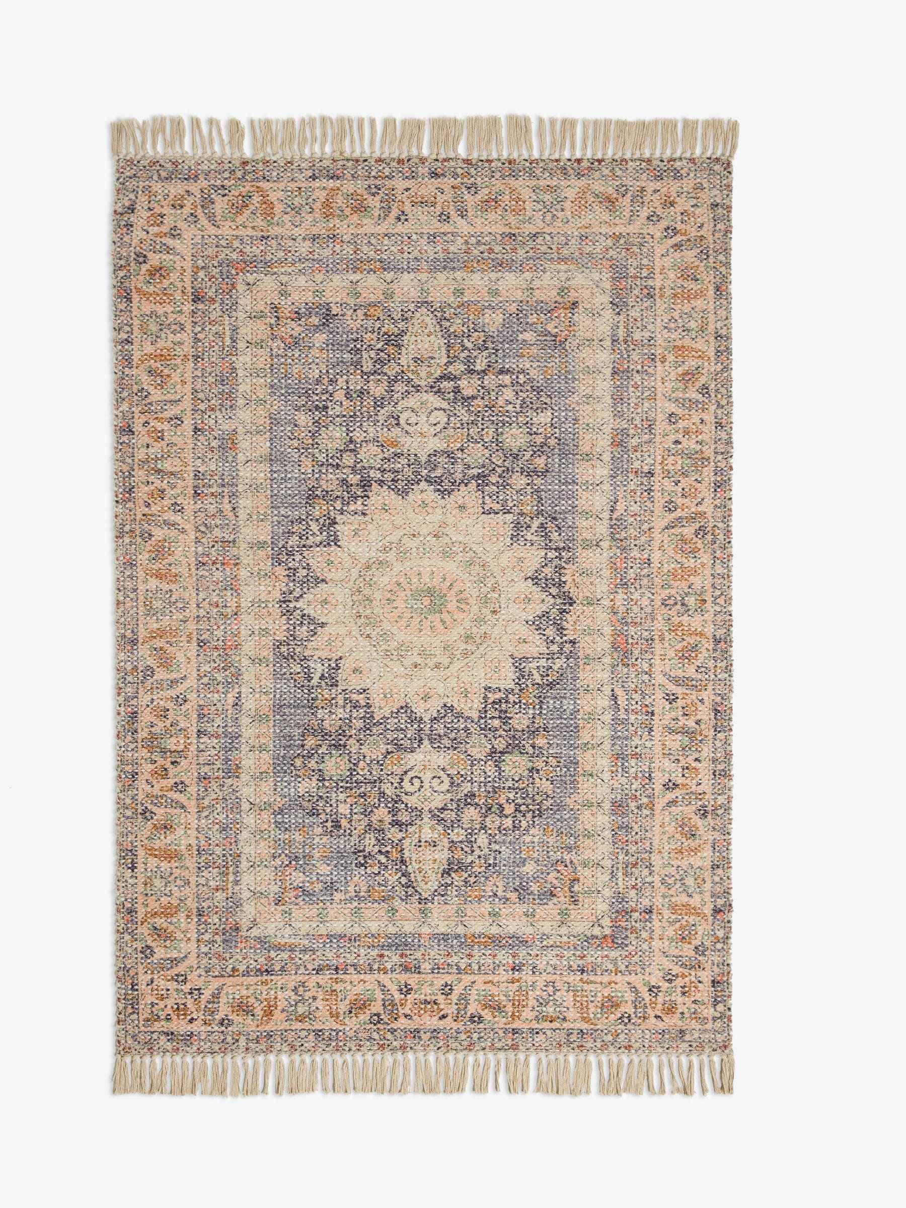 French Connection Alby pink chenille rug, imported from the UK