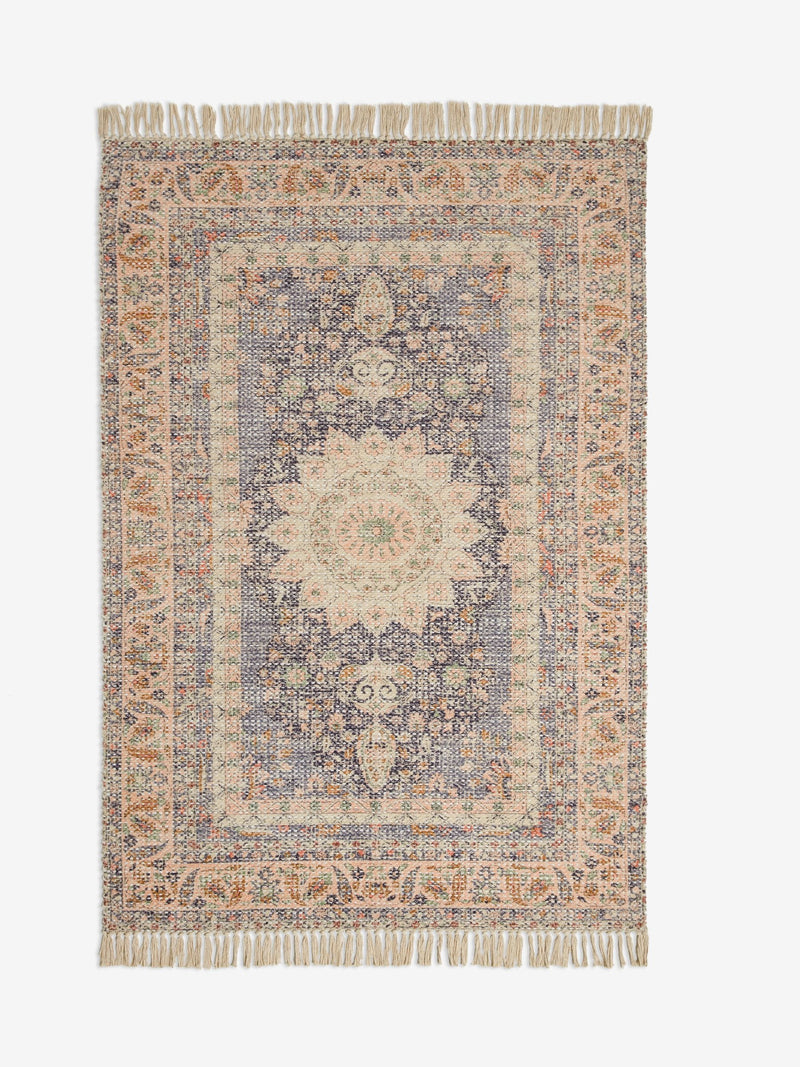 French Connection Alby pink chenille rug, imported from the UK