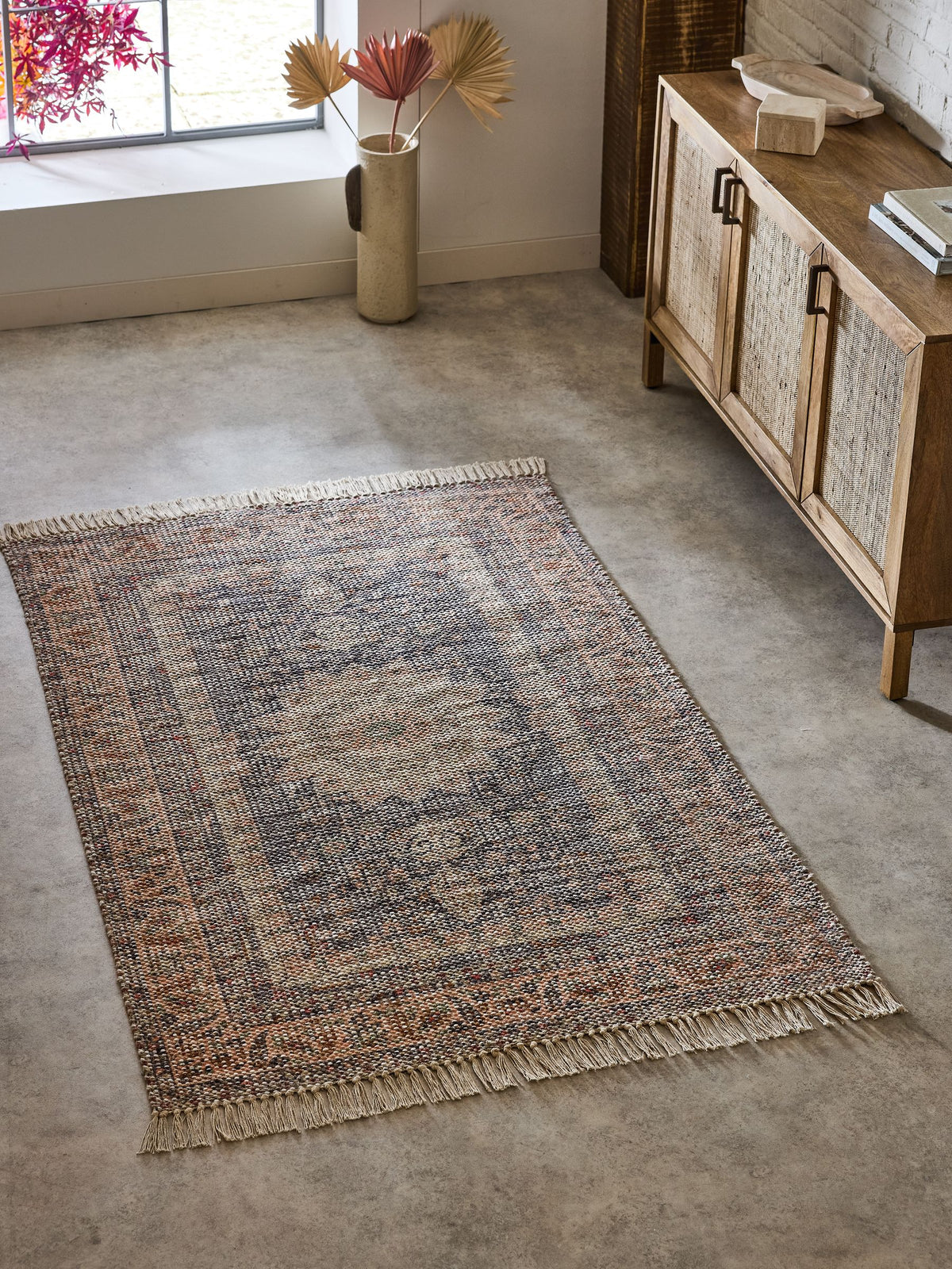 French Connection Alby pink chenille rug, imported from the UK