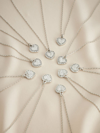 Next Silver Tone Heart Initial Necklace- Buy online at McGrocer