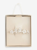 Silver tone bridal sparkle flower barrette hair clip (British brand)