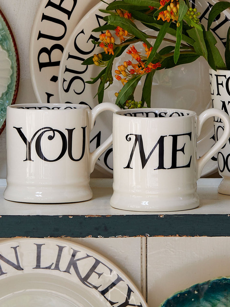 Emma Bridgewater You & Me mugs 1/2 pint set - British product