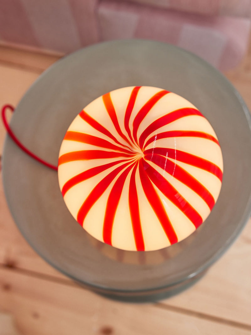 Cath Kidston red/white glass marble table lamp 22cm - British product