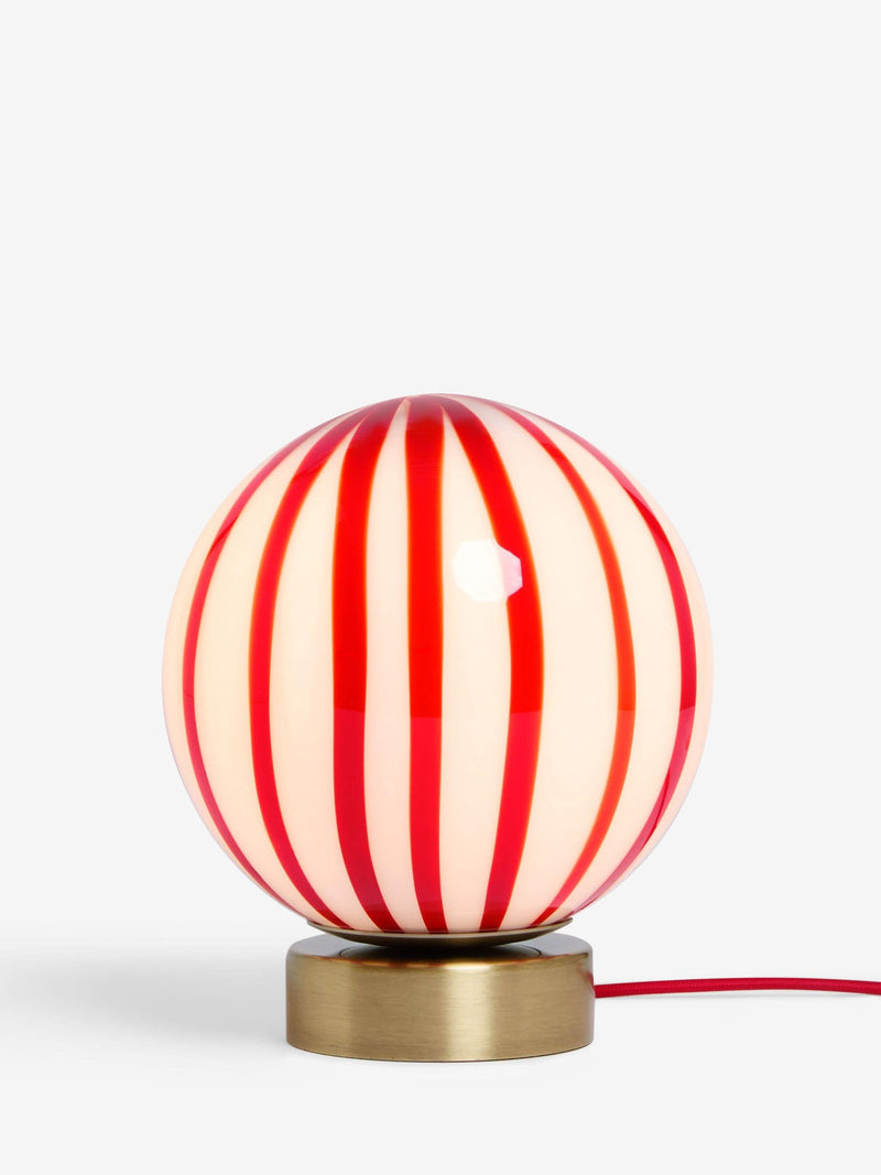 Cath Kidston red/white glass marble table lamp 22cm - British product