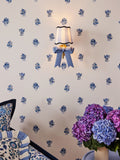 Cath Kidston Blue/White Stripe Canopy Bow Wall Light