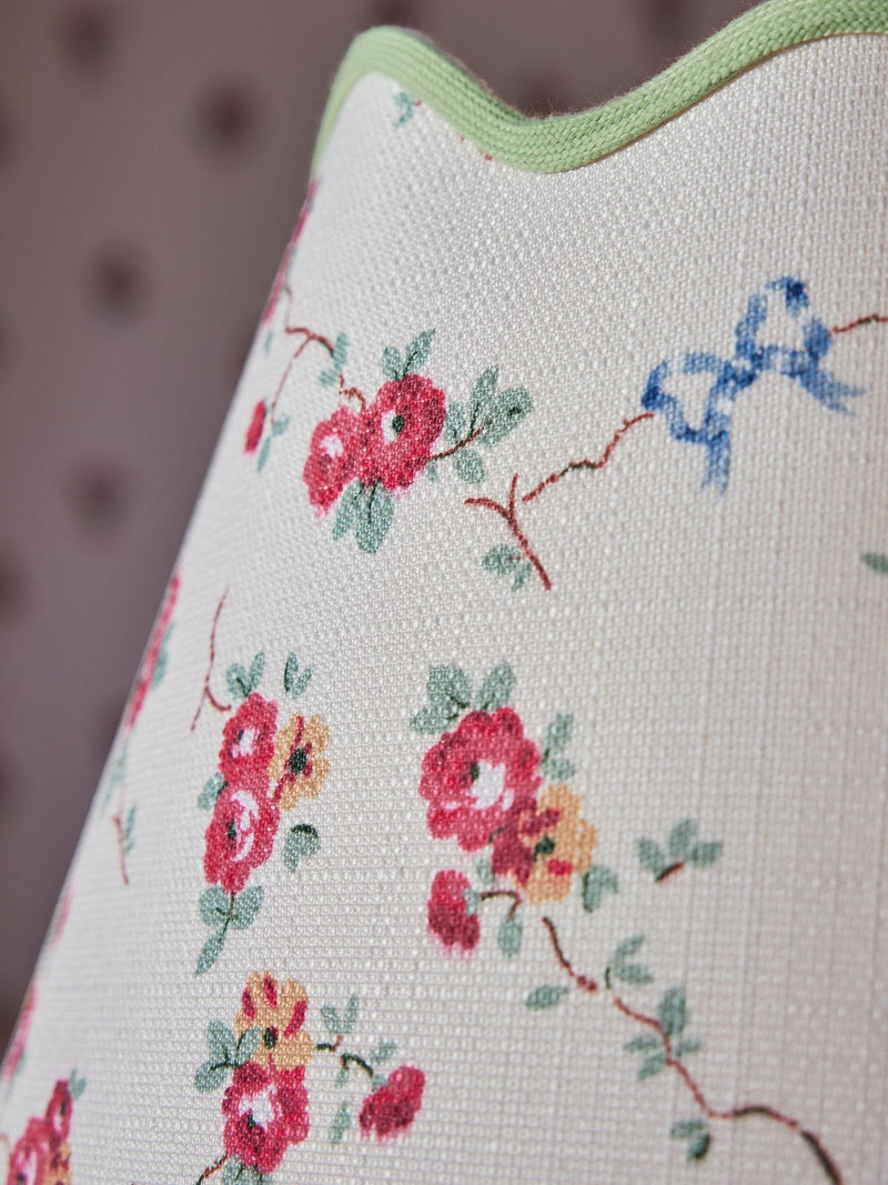 Cath Kidston fabric frill floor lamp cream green - British product