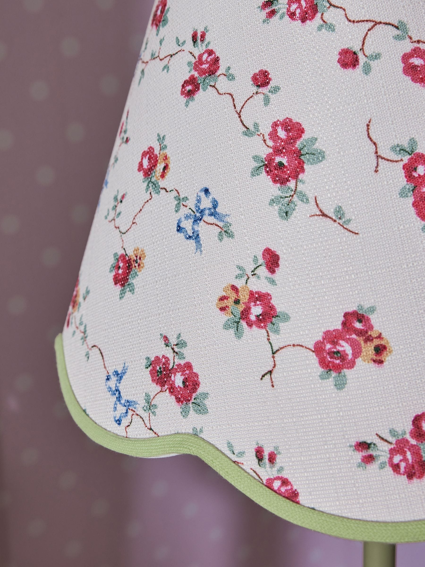 Cath Kidston fabric frill floor lamp cream green - British product