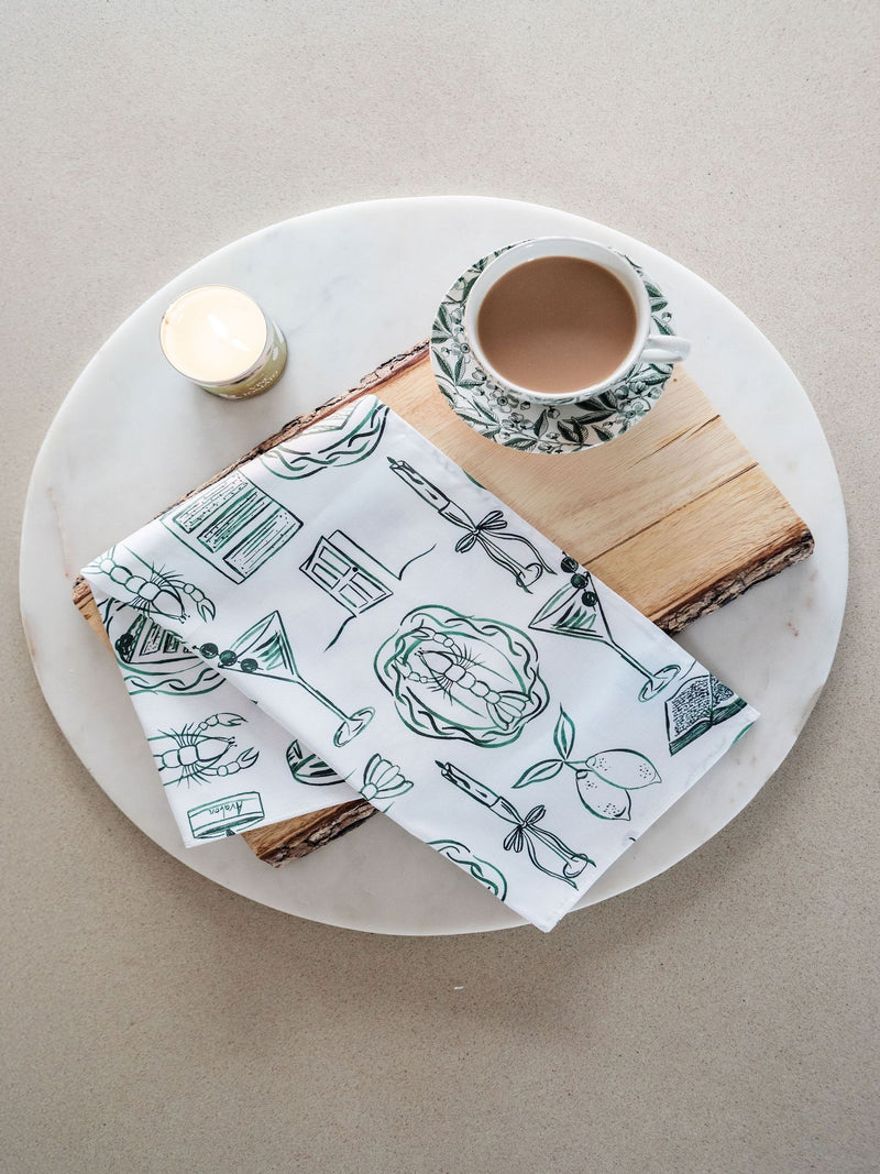 Avalon Home tea towel Green Just A Girl 45x68cm, UK version