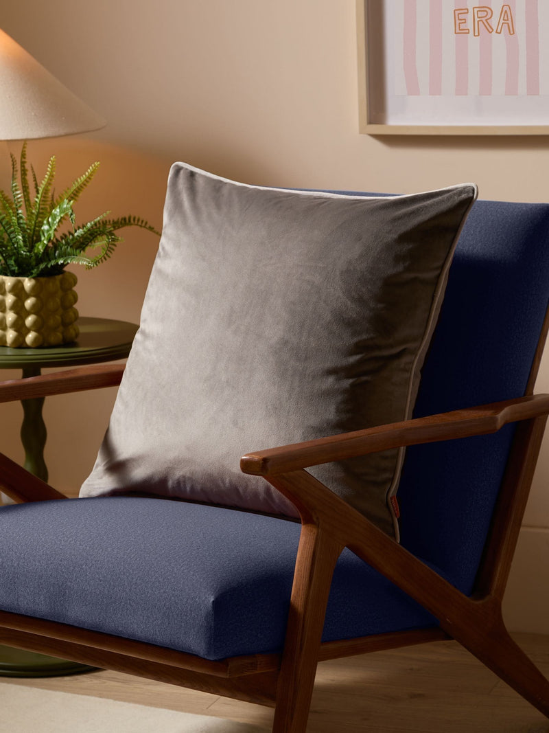 Furn Charcoal/Dove Meridian Velvet 55 x 55cm Cushion
