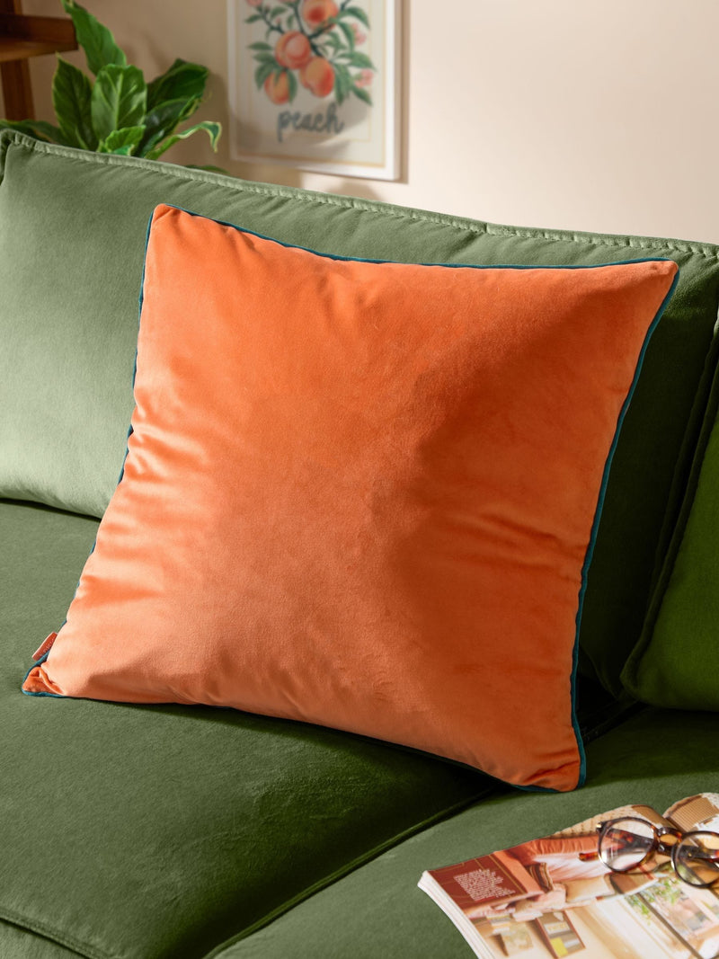 Furn Tiger/Teal Meridian Velvet 55 x 55cm Cushion Cover
