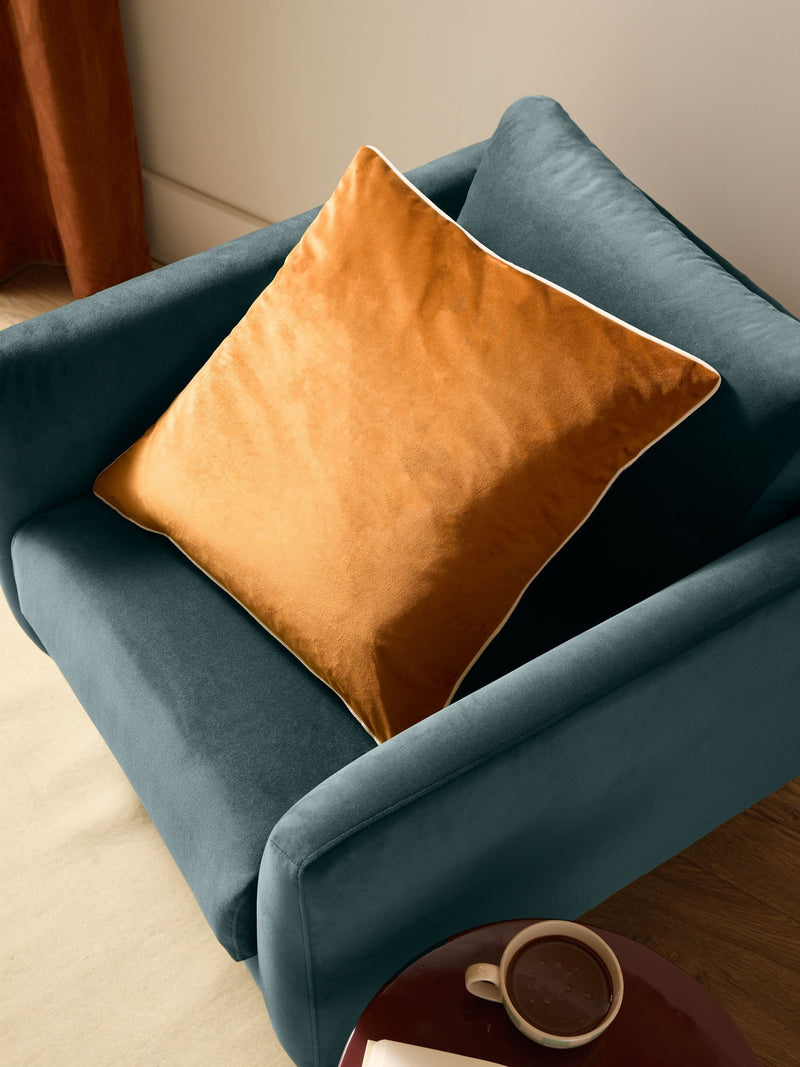 Furn Ginger/Ecru Meridian Velvet 55 x 55cm Cushion Cover