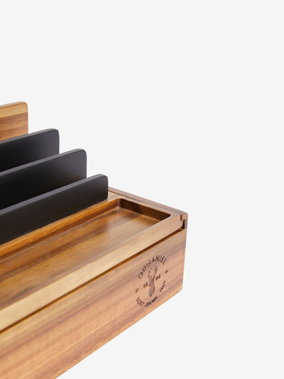 Bronx Brun Skrivebord Organizer i tre Oppbevaring Organizer