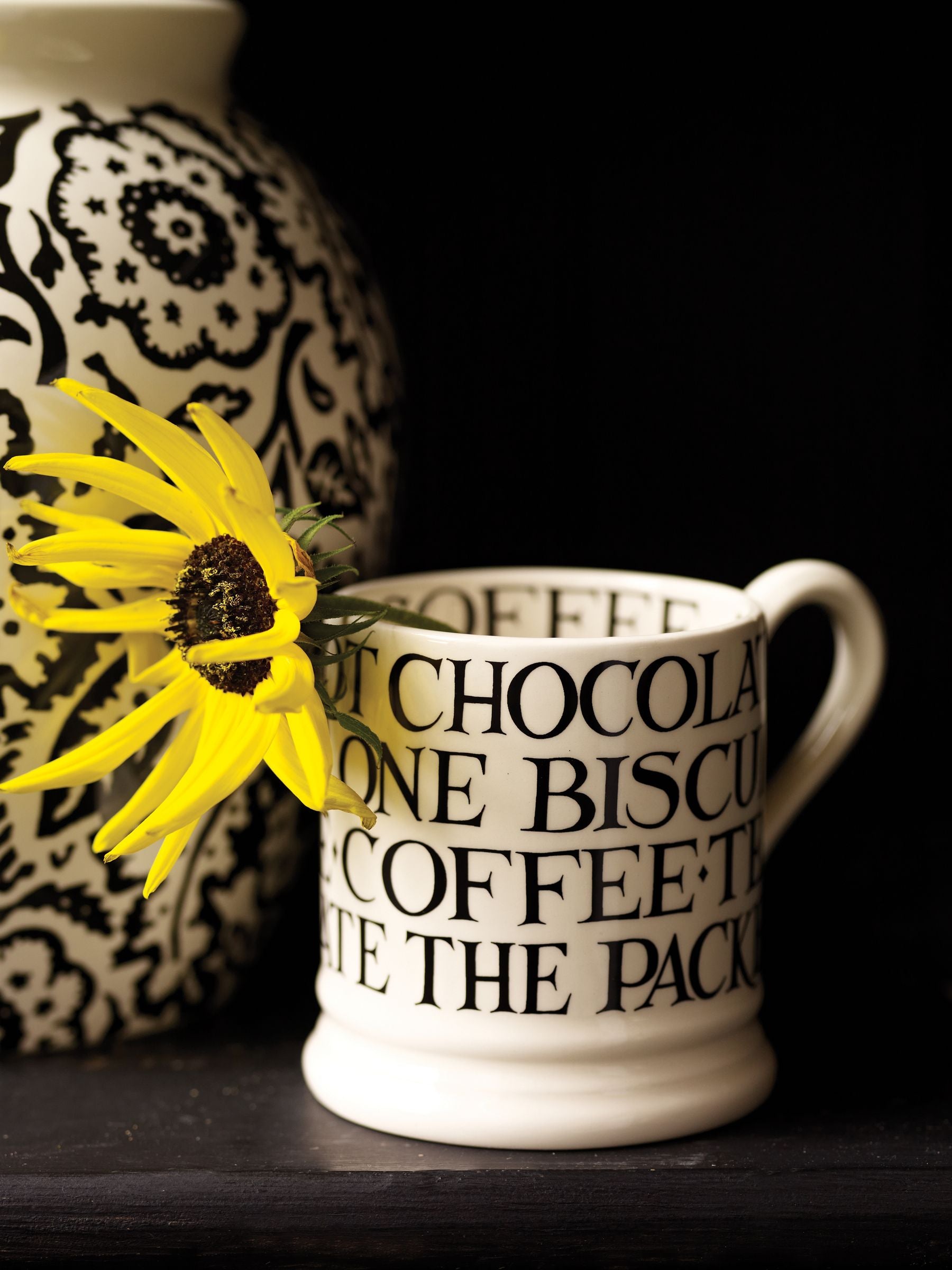 Emma Bridgewater Cream Black Toast 1/2 Pint Mug