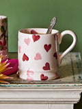 Emma Bridgewater Cream Pink Hearts 1/2 pint mug - British product