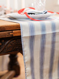 Avalon Home mid blue stripe table runner 32x230cm - British product