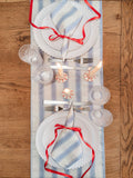 Avalon Home mid blue stripe table runner 32x230cm - British product