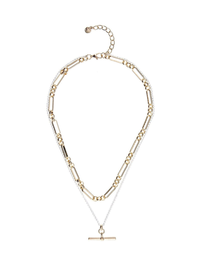 Mint Velvet gold mixed metal layered necklace, UK version