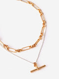 Mint Velvet gold mixed metal layered necklace, UK version