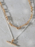 Mint Velvet gold mixed metal layered necklace, UK version