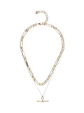 Mint Velvet gold mixed metal layered necklace, UK version