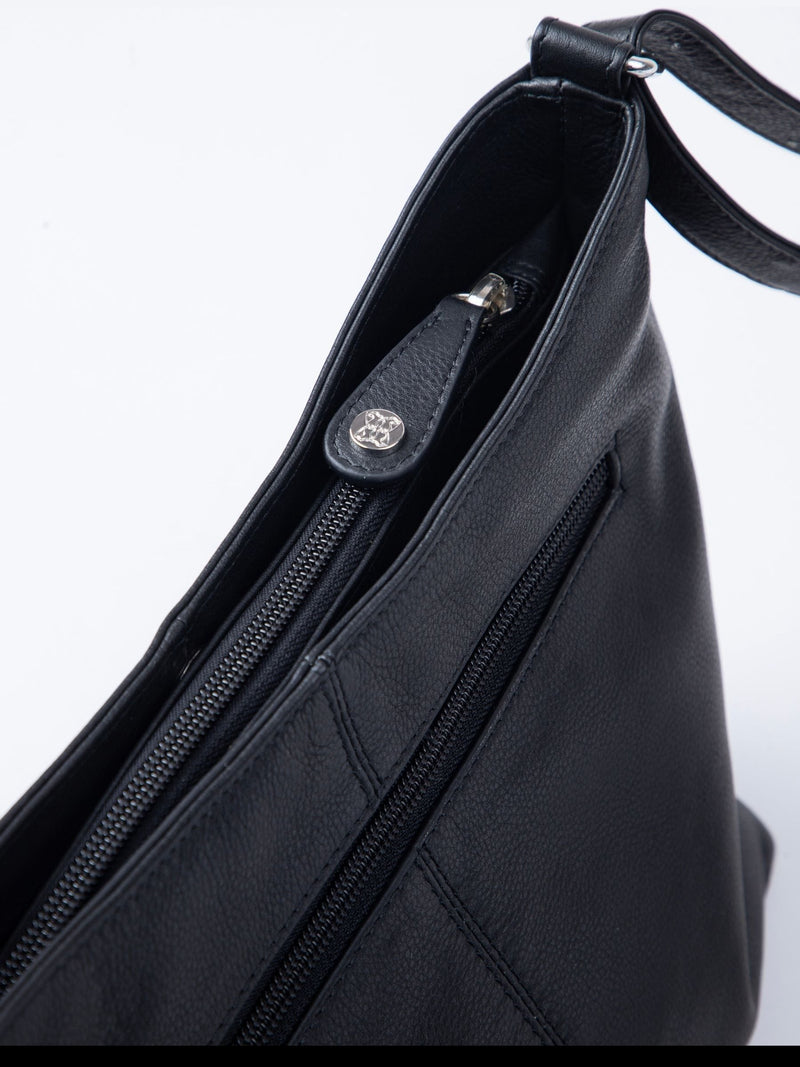 Lakeland Leather Grasmere cross-body bag in black (British brand)