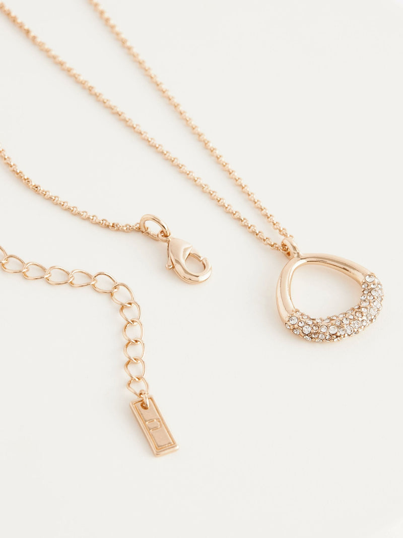 Gold tone open teardrop necklace jewellery, imported from the UK