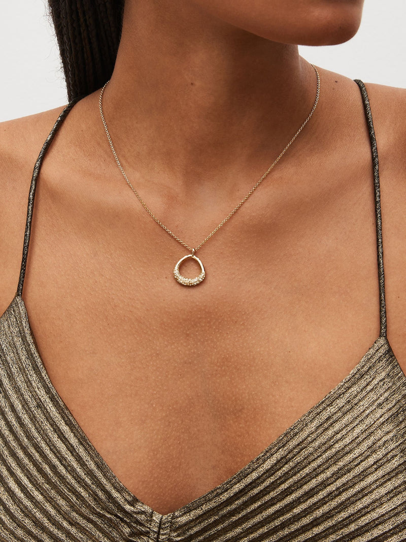 Gold tone open teardrop necklace jewellery, imported from the UK
