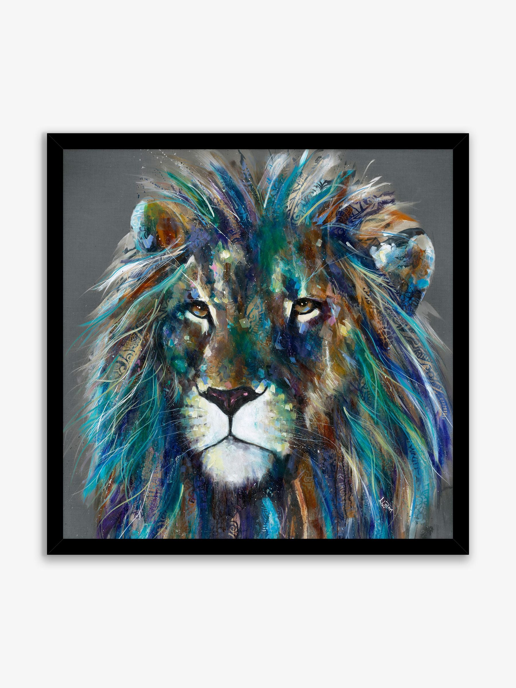 Artko lion framed art print 61.5cm, UK version