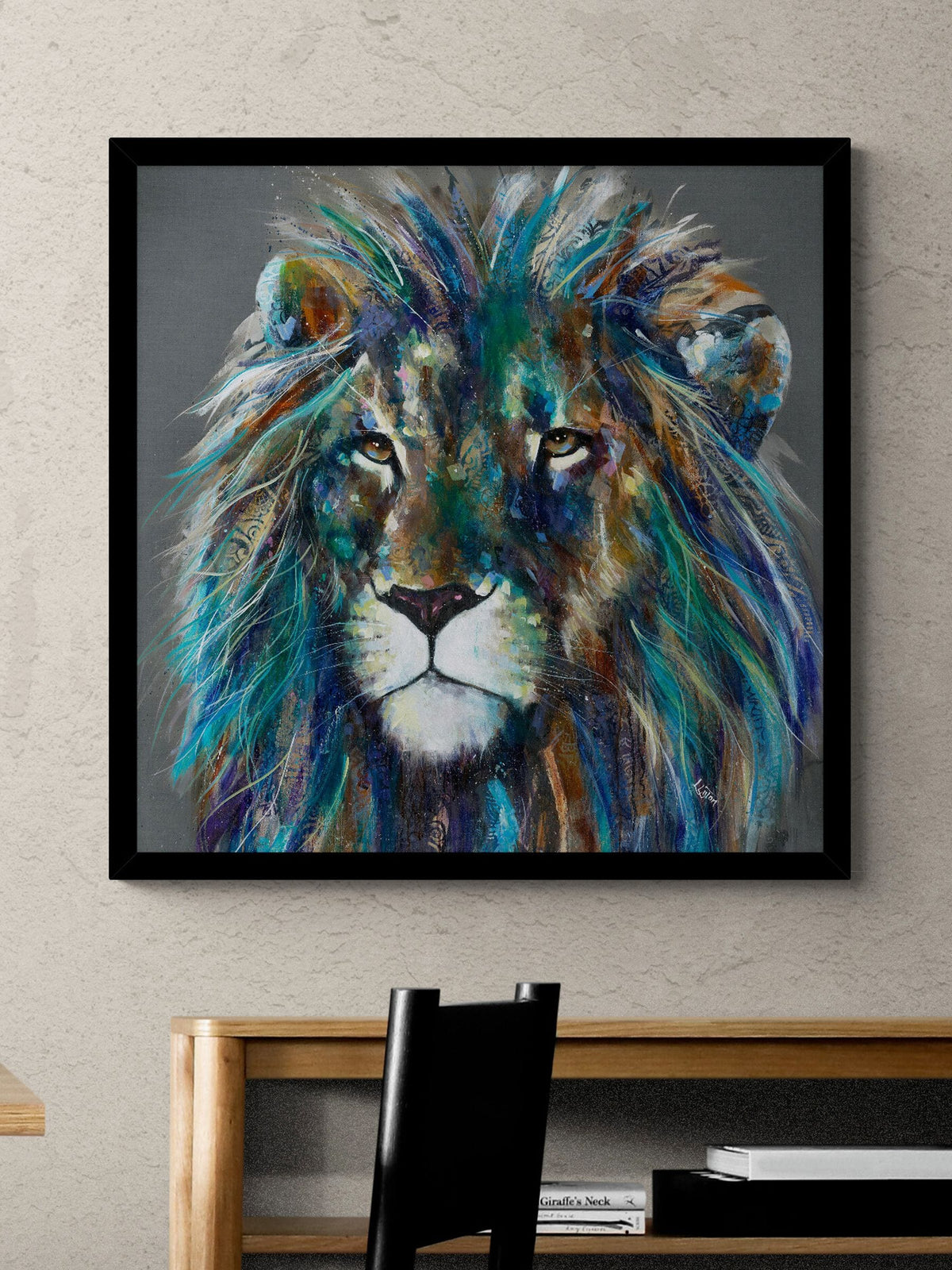 Artko lion framed art print 61.5cm, UK version