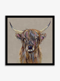 Artko Black Highland Cow by Louise Luton framed wall art 61.5cm x 61.5cm - British product
