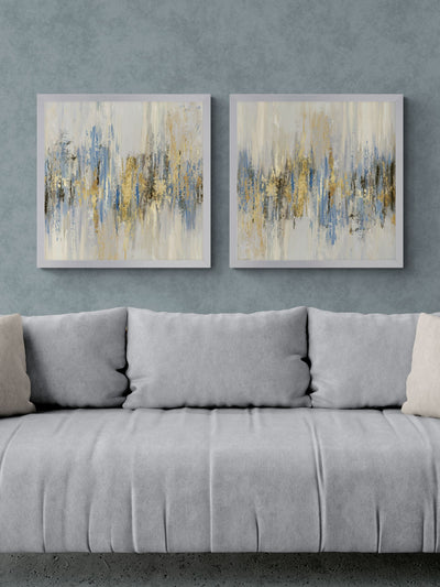 Next Artko Silver Dripping Gold by Tom Reeves Framed Art 62.5cm x 62.5cm- Buy online at McGrocer