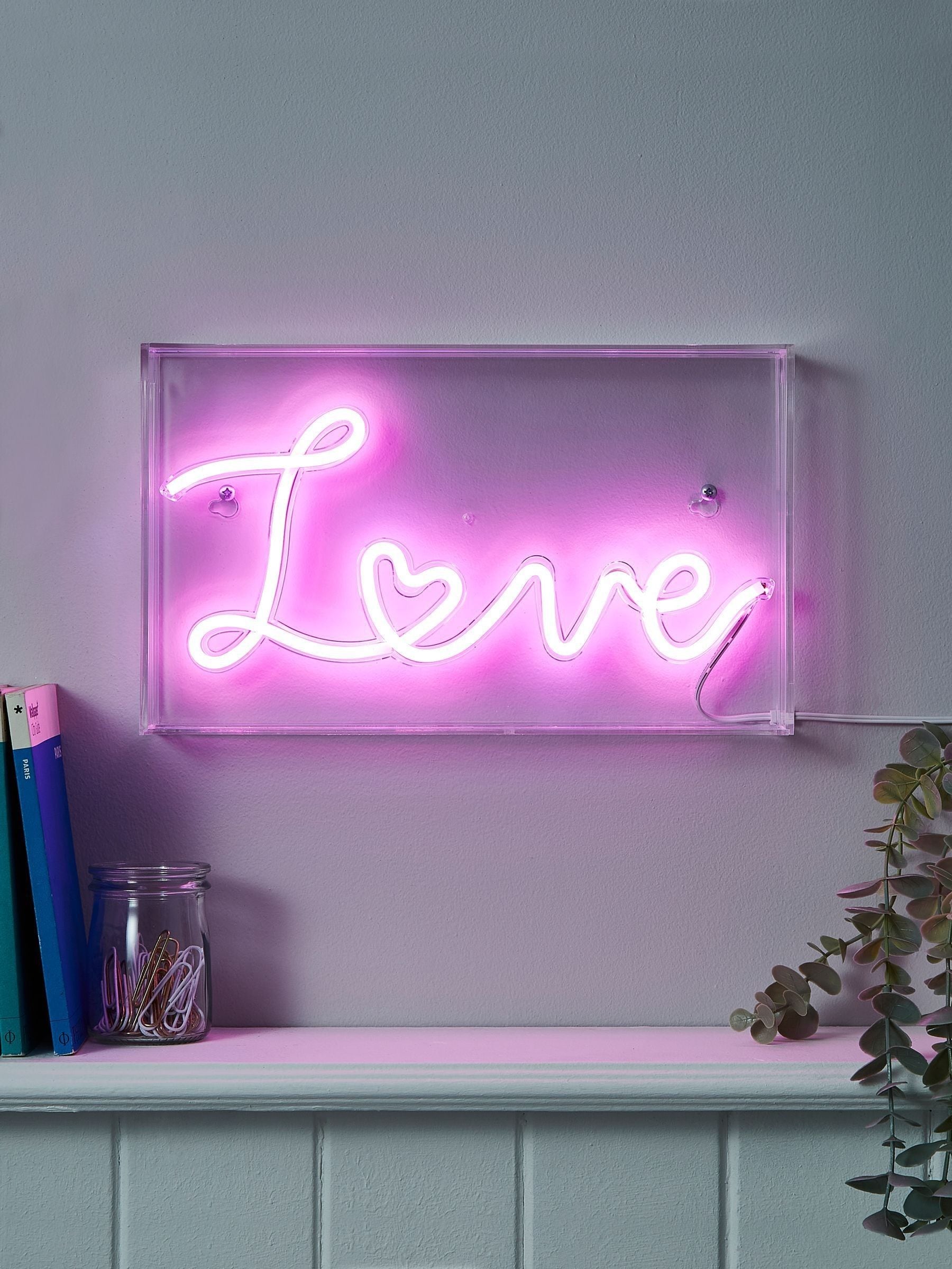 glow Pink LED Love Light Box, British product