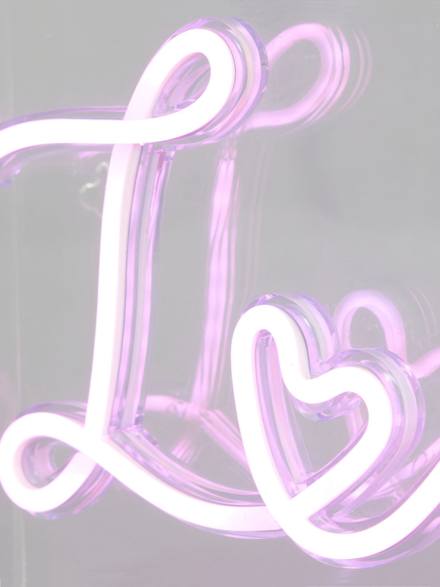 glow Pink LED Love Light Box, British product