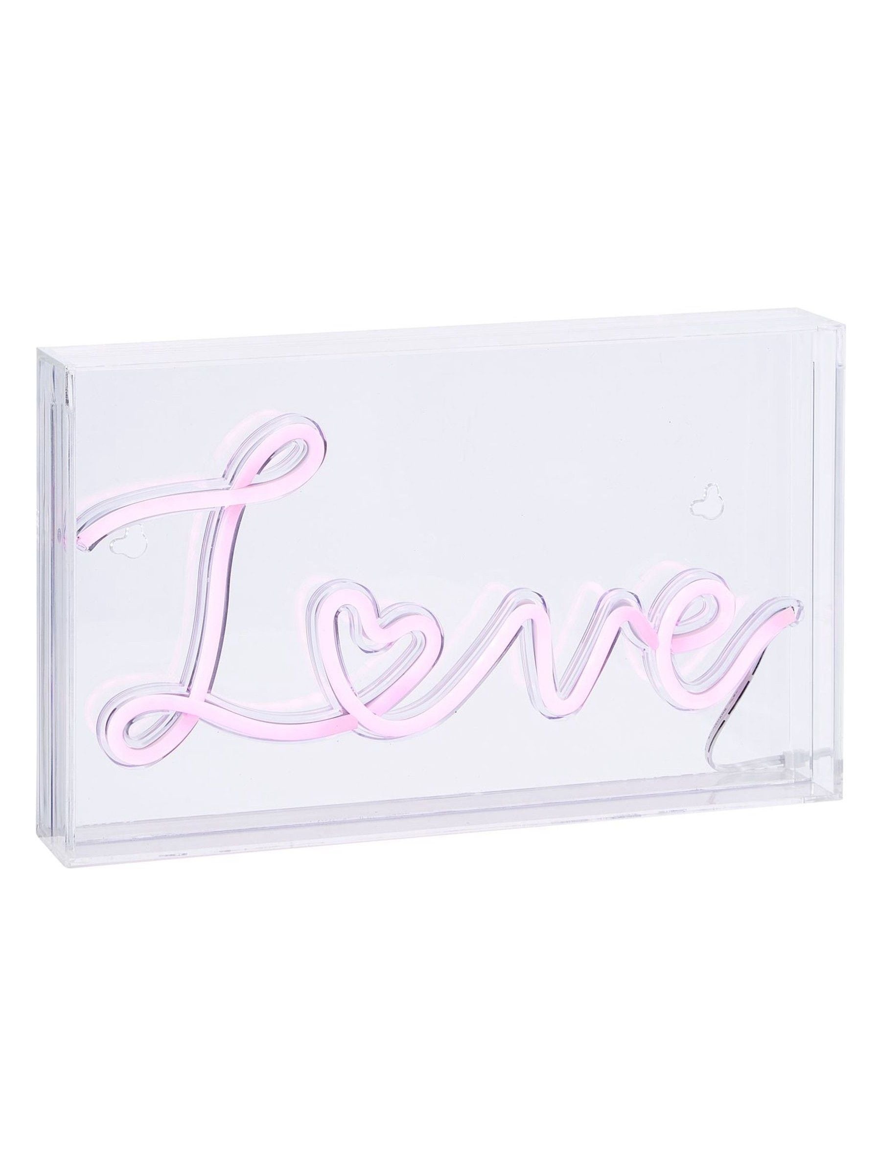glow Pink LED Love Light Box, British product