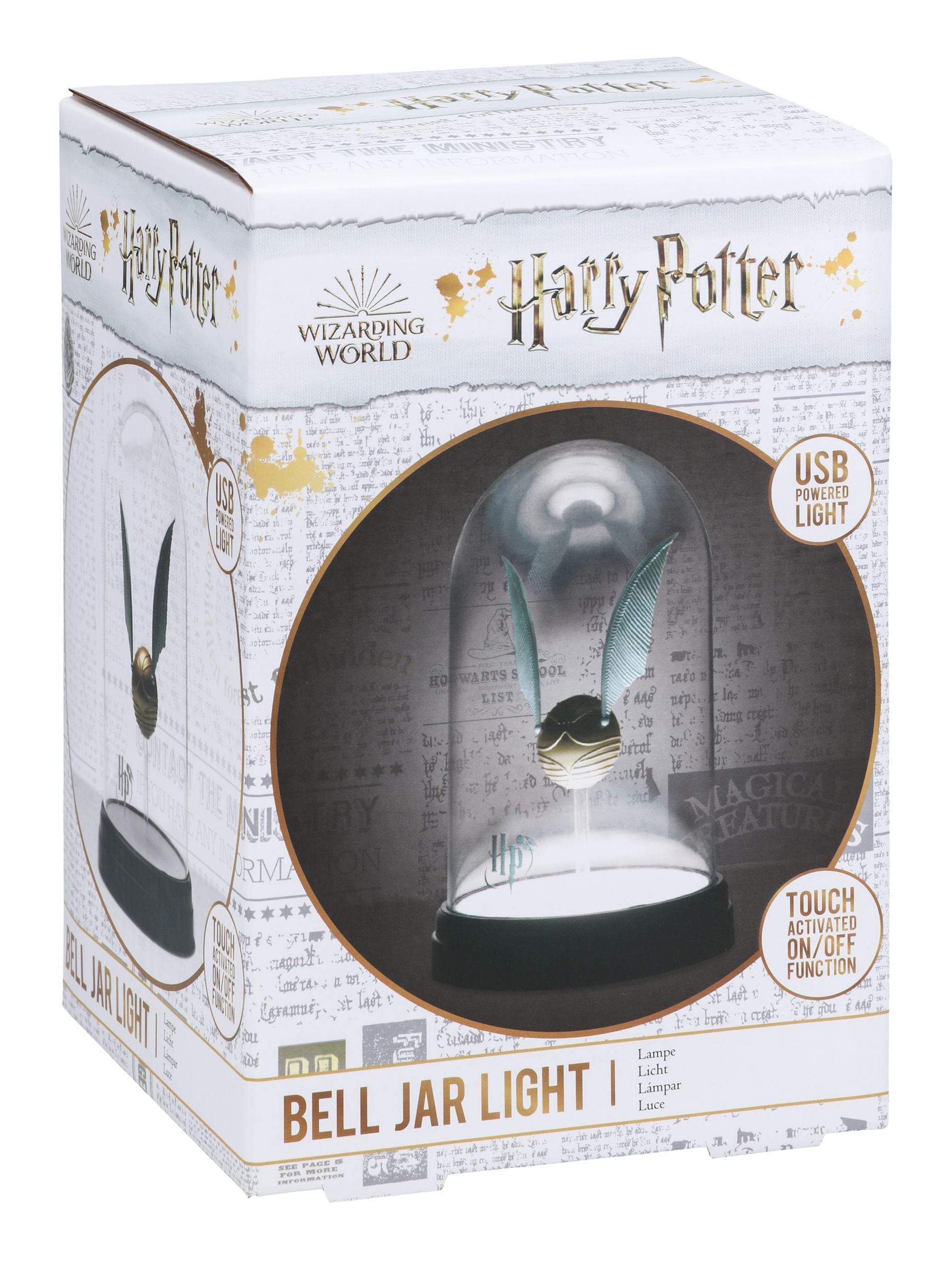 Harry Potter Golden Snitch Light illuminated bell jar 20cm - British product