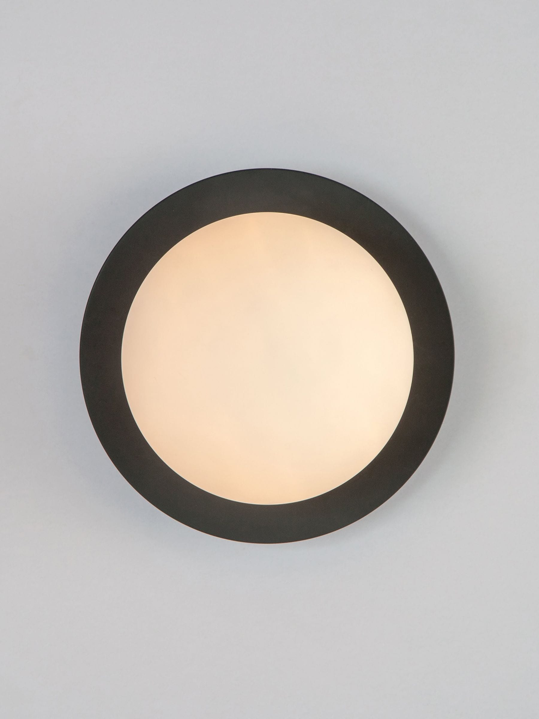Houseof Charcoal Grey Opal Disk Bathroom Wall Light