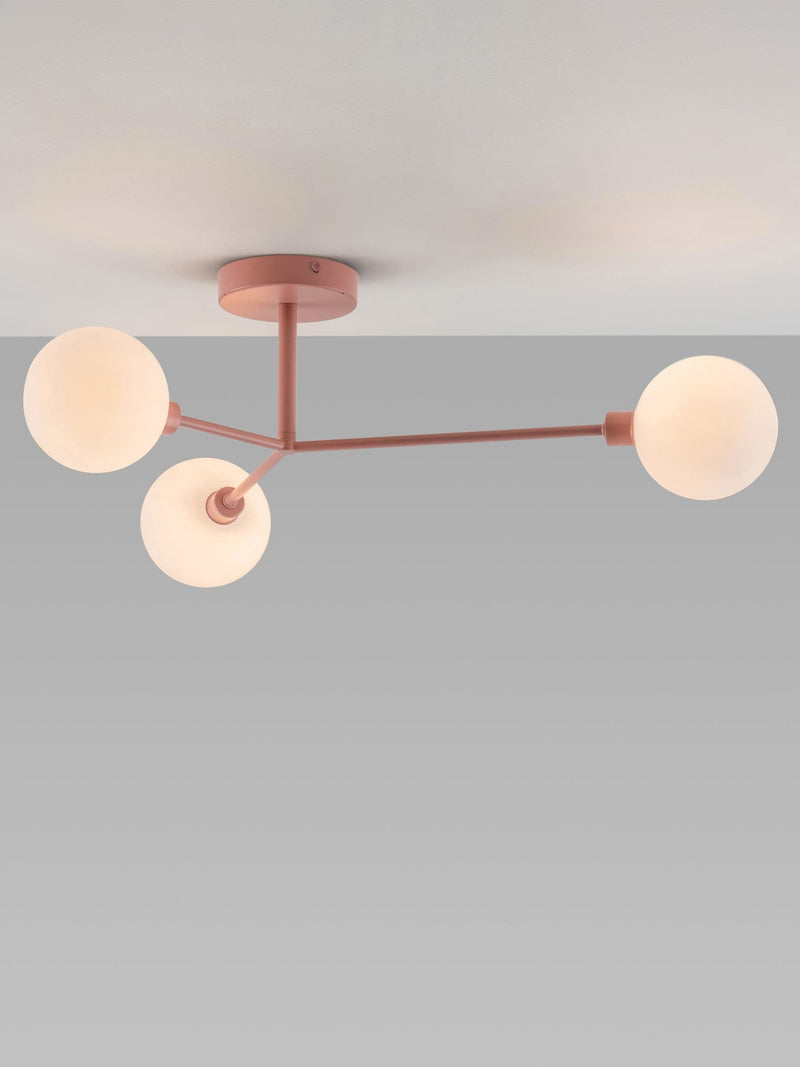 Houseof pink 3 light flush ceiling light 64cm width (British brand)