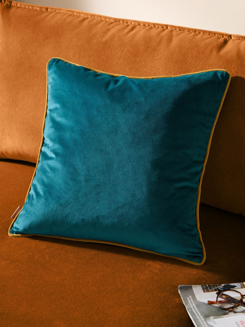 Furn Teal/Ochre Meridian Velvet 55 x 55cm Cushion Cover