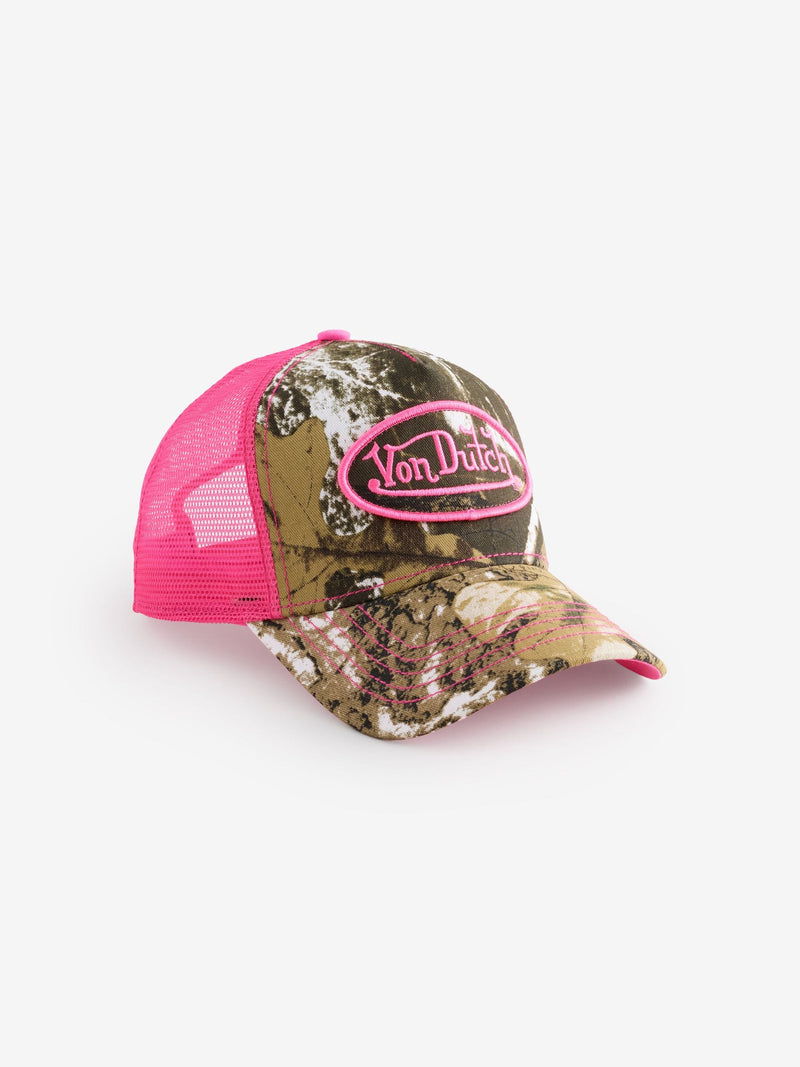 Von Dutch Animal Pink Logo Trucker Hat