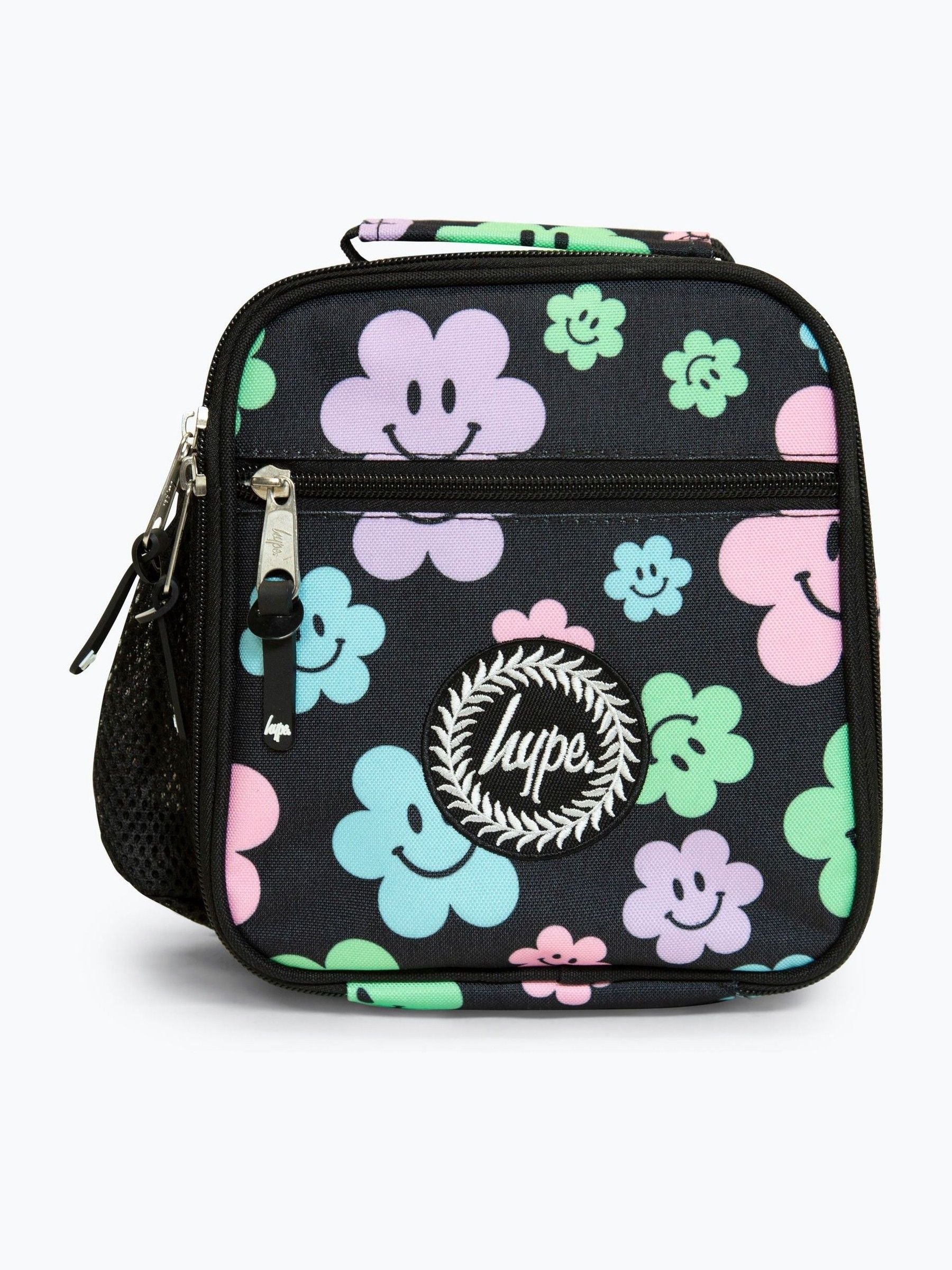 Hype Black Happy Flowers lunch box 4L, imported from the UK